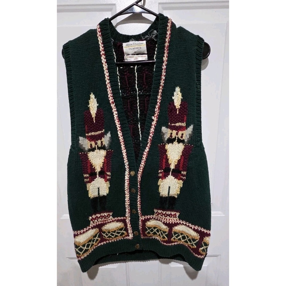 Marisa Christina Classics 1995 Christmas Collection Nutcracker Knit Vest Women L